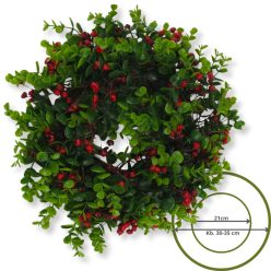 Koszorú piros bogyókkal 39cm 100/#