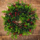 Koszorú piros bogyókkal 39cm 100/#