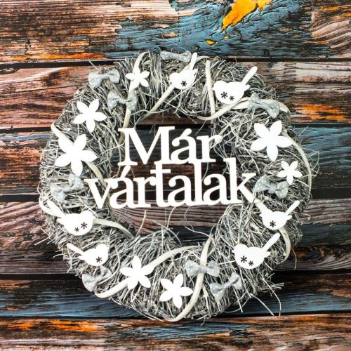 Ajtókopogtató "Már vártalak" 30cm