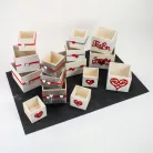 Dekoláda fehér kocka Te & Én felirattal 13x13cm