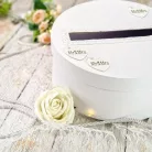 Esküvői persely fehér csipkés-szíves 25cm