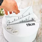 Esküvői persely fehér csipkés-szíves 25cm