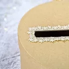 Esküvői persely natúr csipkés 25cm + Felirat