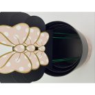 Pöttyös doboz beszúrós masnis fülekkel - rózsaszín 3db/szett