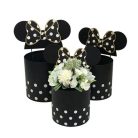 Pöttyös doboz beszúrós masnis fülekkel - piros 3db/szett