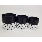 Pöttyös doboz beszúrós masnis fülekkel - fehér 3db/szett