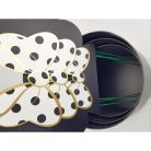 Pöttyös doboz beszúrós masnis fülekkel - fehér 3db/szett