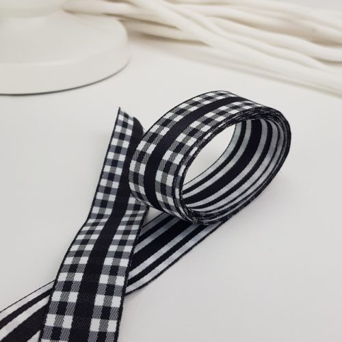 Kétoldalas textil szalag 2,5cm*2m fekete