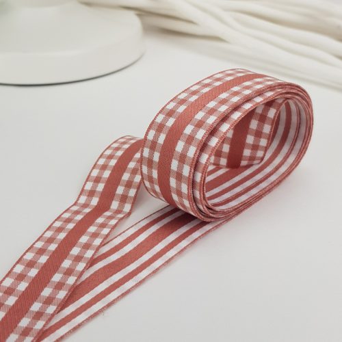 Kétoldalas textil szalag 2,5cm*2m lazac