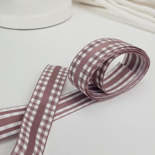 Kétoldalas textil szalag 2,5cm*2m mályva