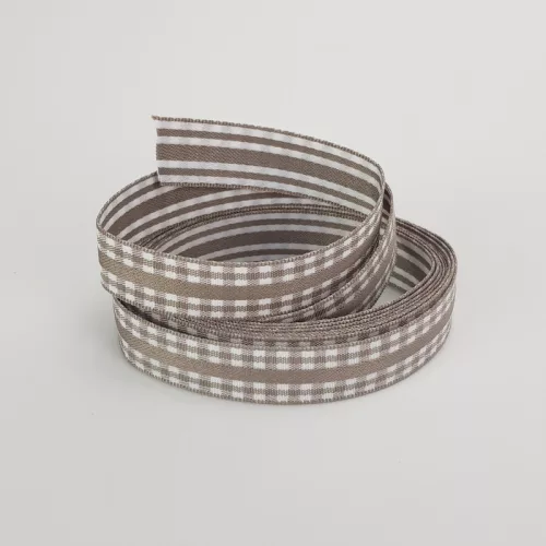 Kétoldalas textil szalag 1,5cm*2m vintage barna