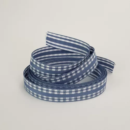 Kétoldalas textil szalag 1,5cm*2m acélkék