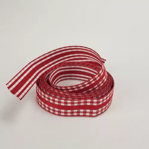 Kétoldalas textil szalag 1,5cm*2m piros