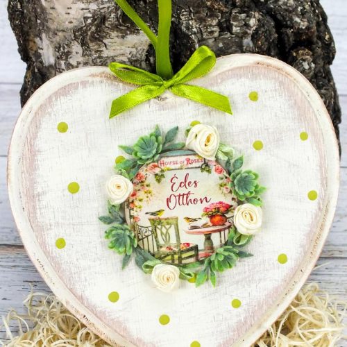 Csináld magad - Akasztható szív dekoráció - Édes Otthon 15cm