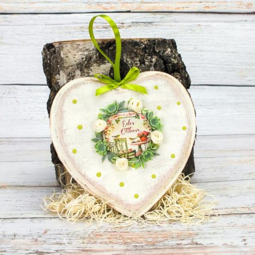 Csináld magad - Akasztható szív dekoráció - Édes Otthon 15cm