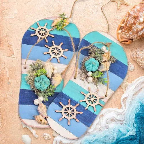 Csináld magad - Strandpapucs HAJÓKORMÁNNYAL 11x24cm