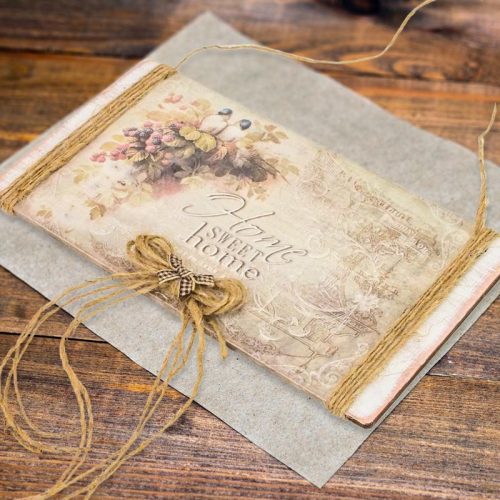 Csináld magad - „Home Sweet Home” – Madárkás falidísz spárgás díszítéssel