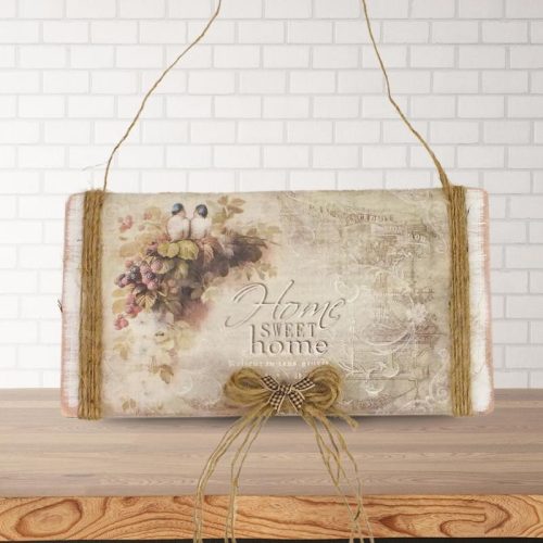 Csináld magad - „Home Sweet Home” – Madárkás falidísz spárgás díszítéssel