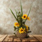 Csináld magad - Napraforgós dekoráció fahasábon