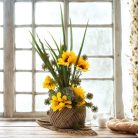 Csináld magad - Napraforgós dekoráció fahasábon