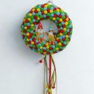 Csináld magad - Zsenília kopogtató, színes nyári manókkal 20cm