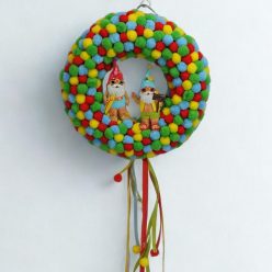   Csináld magad - Zsenília kopogtató, színes nyári manókkal 20cm