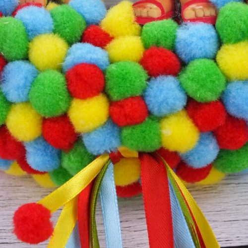 Csináld magad - Zsenília kopogtató, színes nyári manókkal 20cm