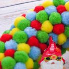 Csináld magad - Zsenília kopogtató, színes nyári manókkal 20cm