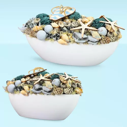 Csináld magad - Csónak tál strandoló asztaldísz