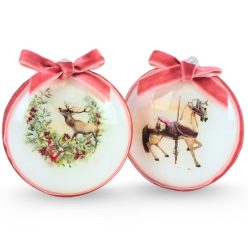   Csináld magad - Műanyag lapos gömb karácsonyi hintaló díszítéssel 2db