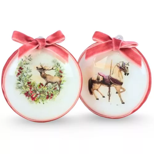 Csináld magad - Műanyag lapos gömb karácsonyi hintaló díszítéssel 2db