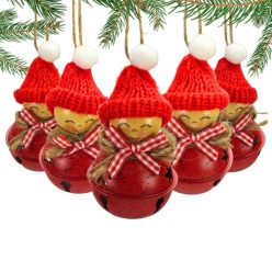   Csináld magad - Fenyőfa dísz kolompból mosolygós kislány 5db