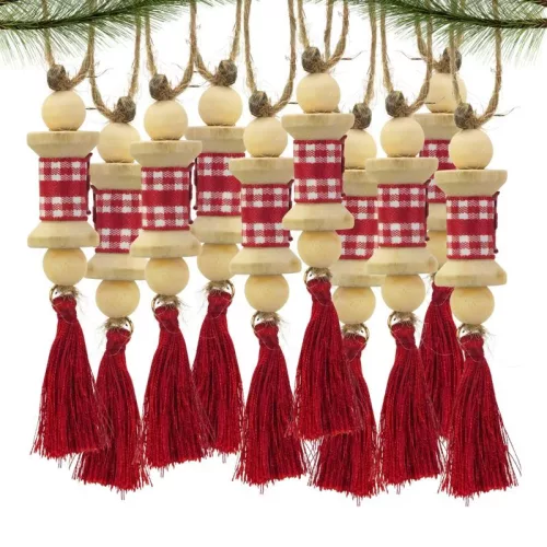 Csináld magad - Téli mini orsók karácsonyfa dísz 10db