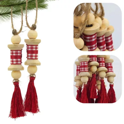 Csináld magad - Téli mini orsók karácsonyfa dísz 10db