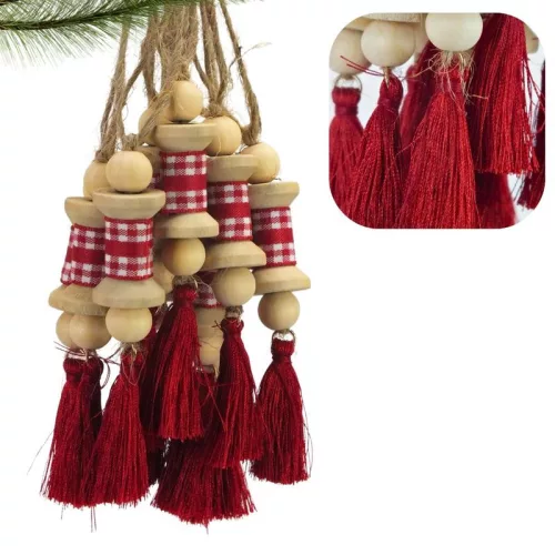 Csináld magad - Téli mini orsók karácsonyfa dísz 10db