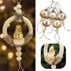 Csináld magad - Natúr karika karácsonyi díszek 5db