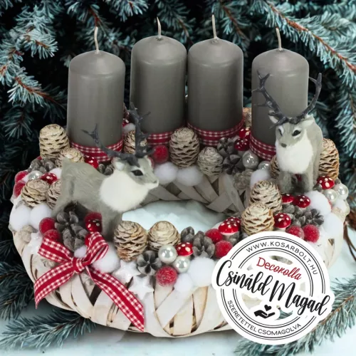 Csináld magad - Nordic téli szarvas karácsony - Adventi koszorú