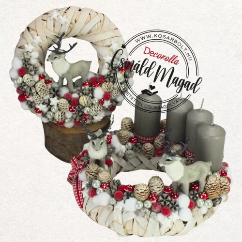 Csináld magad - Nordic téli szarvas karácsony - Adventi koszorú