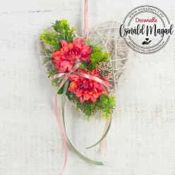 Csináld magad - Fonott szívvirág falidísz 20cm