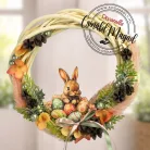 Csináld magad - Boho nyuszis kopogtató 20cm