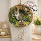 Csináld magad - Nyuszi figurás natúr kopogtató 20cm