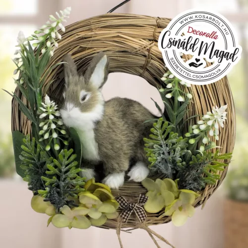 Csináld magad - Nyuszi figurás natúr kopogtató 20cm