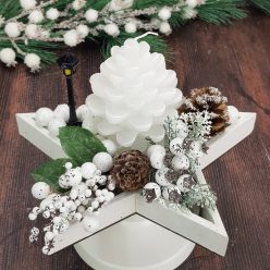 Toboz gyertya fehér 4db/cs