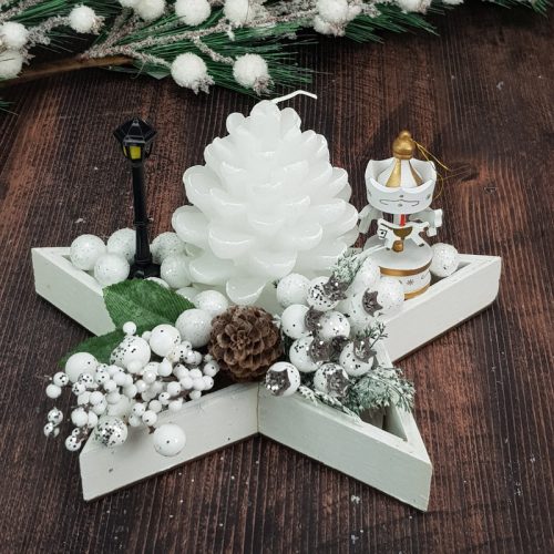 Toboz gyertya fehér 4db/cs