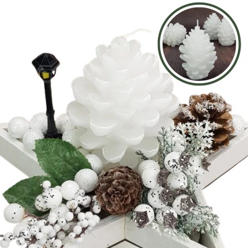 Toboz gyertya fehér 4db/cs