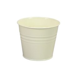 Bádog kaspó fényes - krém 17x15cm