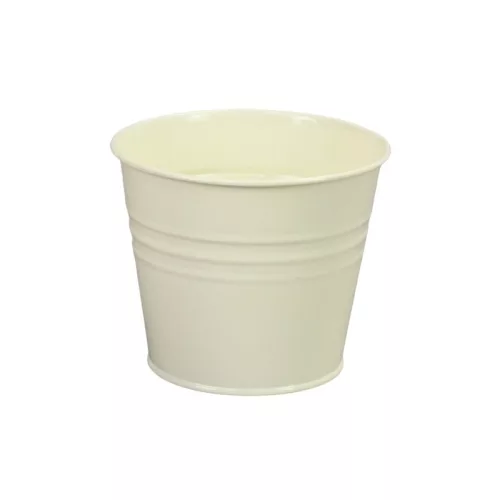 Bádog kaspó fényes - krém 17x15cm