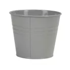 Bádog kaspó fényes - szürke 17x15cm