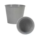 Bádog kaspó fényes - szürke 17x15cm