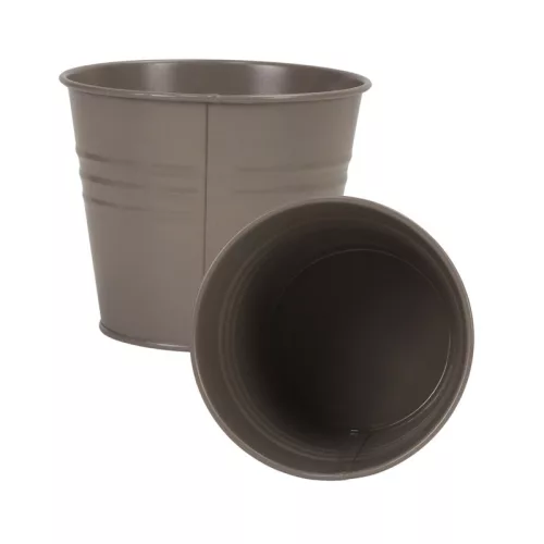 Bádog kaspó selyem-matt - homok 13x11cm